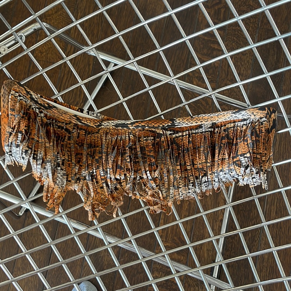 Bandeau fringe bikini top